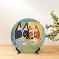thumbnail image 3 of Lsque Bluey Pattern Ceramic Decorative Plate Decorative Plates with Display Stand Personalized Porcelain Plate Ceramic Ornaments for Wall Hanging Decoration-8in, 3 of 6