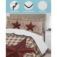 thumbnail image 3 of Twin Quilt Bedding Set, Texas Star Vintage Reversible Summer Quilt 3 Pieces, Brown Checkered Berry Farmhouse Lightweight Bedspreads Coverlets with 2 Pillow Shams for All Seasons, 3 of 5