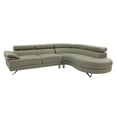 thumbnail image 3 of Poundex Faux Leather Sectional, Grey, 3 of 11