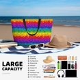 thumbnail image 4 of Kdxio Bright Rainbow for Beach Bag for Women Large Beach Tote Bag Waterproof Sandproof Swim Bag with Zipper Pockets Beach Vacation Travel, 4 of 6
