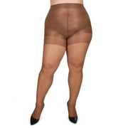 Women's MeMoi MM-2210 Plus Size Curvy Silky Sheer Control Top Pantyhose (Utopia 5/6X)