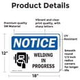 thumbnail image 2 of (2 Pack) Welding In Progress Sign, 2 of 7