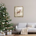 thumbnail image 2 of Stupell Industries Elk Snow Covered Forest Holiday Painting Gold Floater Framed Art Print Wall Art, 2 of 6