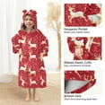 thumbnail image 4 of Dailycode Wearable Blanket Hoodie Oversized Sherpa Flannel Blankets with Pocket for 3-14 Year Old Reindeer and Snow, 4 of 7