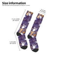thumbnail image 2 of Xecao Bowling Game print thigh-high socks, crafted for both men and women with a stretchy, high-opaque design perfect for daily wear, 2 of 6