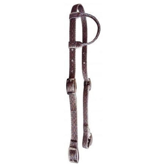 Showman Snake Print Nylon Single Ear Headstall