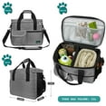 thumbnail image 5 of PetAmi Dog Travel Bag, Travel Pet Bag Organizer, Dog Food Travel Bag with Food Container and Bowls, Dog Travel Supplies Gift Accessories for Weekend Camping, Dog Cat Diaper Bag (Stripe Black, Medium), 5 of 7
