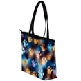 thumbnail image 3 of Dog Paw Print Canvas Leather Mix Women Handheld Bag Twill Sponge Jeanette 30x10.5x39cm/11.8x4.1x15.4in, 3 of 5