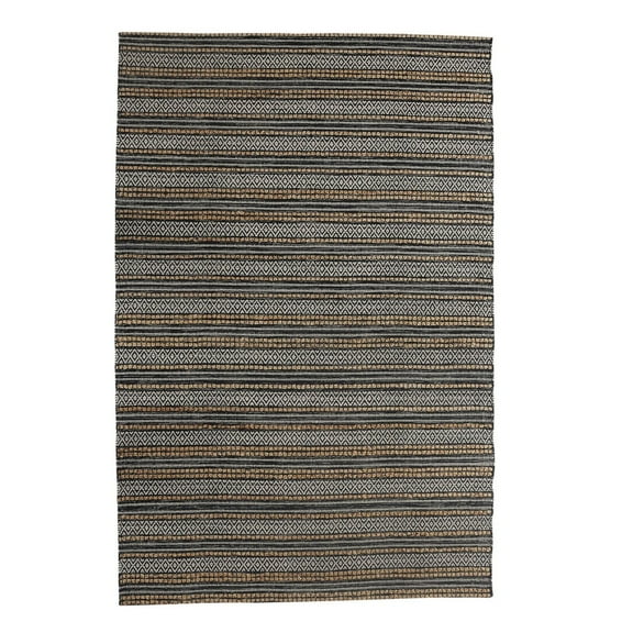 Ox Bay Woven Geometric Natural Fiber Area Rug, 7 ft. 9 in. x 9 ft. 9 in., Black / White