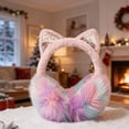 thumbnail image 4 of Orejeras de orejas de gato de peluche, plegables y bonitas, para mujeres y adolescentes al aire libre. Rosa, 4 of 6