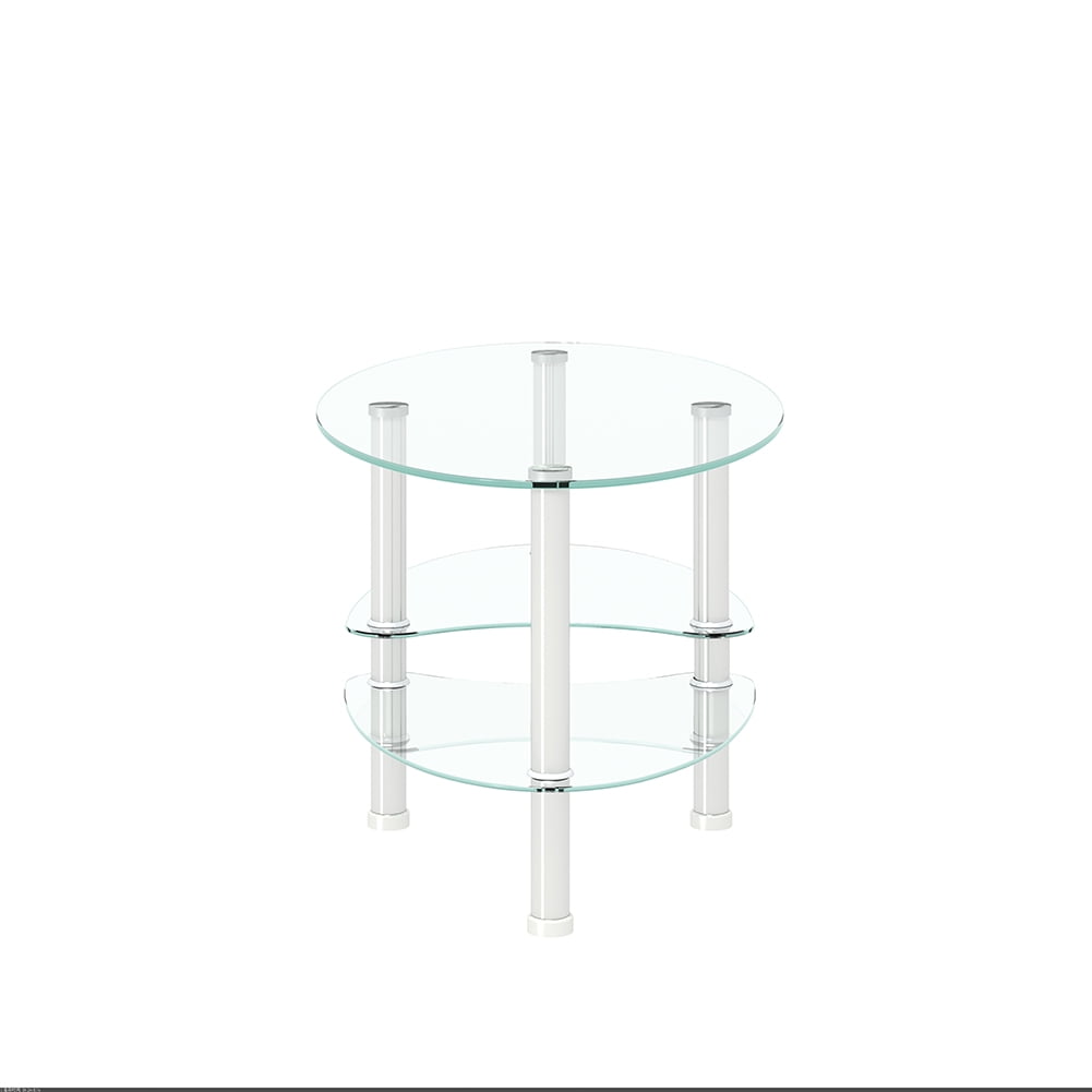 Kadyn Glass Coffee Table, Transparent Oval Tea Table with Stainless Steel Leg, 3-layer Glass Table for Living Room Kadyn Glass Coffee Table, Transparent Oval Tea Table with Stainless Steel Leg, 3-layer Glass Table for Living Room