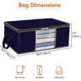 thumbnail image 3 of 3-Pack 35L Clothes Storage Bag, Navy Blue Foldable Under Bed Storage, 3 of 5