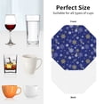 thumbnail image 7 of Bingfone Vintage Golden Snowflakes Royal Blue Leather Drinks Coasters with Set of 6,Suitable for Home Kitchen,Coffee Cup Coasters Home Gift, 7 of 7