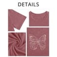 thumbnail image 4 of XCHQRTI Women's Butterfly Plus Shirts Casual Loose Oversized Tshirt Short Sleeve Floral Summer Tee, 4 of 5