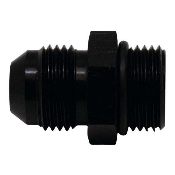 DeatschWerks 8AN ORB Male to 8AN Male Flare Adapter (Incl O-Ring) - Anodized Matte Black