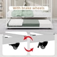 thumbnail image 3 of Leumius Triple Bunk Bed Full over Full with Trundle, Convertible Metal Bunk Bed Frame with Ladder & Safety Guardrail, Space-Saving for Teens and Adults,White, 3 of 8