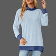 thumbnail image 2 of Women's Fall Long Sleeve Tops Mock Neck Basic T-Shirts Blouse Tunics Tops Casual Side Split Tshirt, 2 of 7