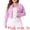 Light Purple, variant on Women's Plus Button Closed Cropped Denim Jacket 4X Brown