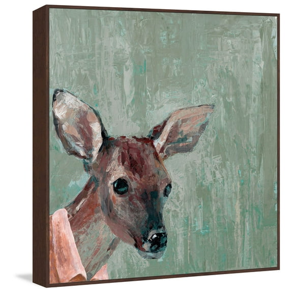 Collared Deer Floater Framed Painting Print on Canvas