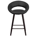 thumbnail image 6 of Flash Furniture 2 Pk. 24'' High Contemporary Cappuccino Wood Rounded Back Counter Height Stool in Black Vinyl, 6 of 7