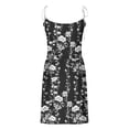 thumbnail image 5 of Usmixi Womens Summer Mini Sundress Vacation Floral Print Drawstring Pocket Short Dress V Neck Sleeveless Spaghetti Strap Dresses for Beach Black L, 5 of 5