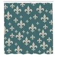 thumbnail image 2 of Ambesonne Fleur De Lis Shower Curtain, Lily Pattern Retro Art, 69"Wx70"L, Dark Teal, 2 of 4
