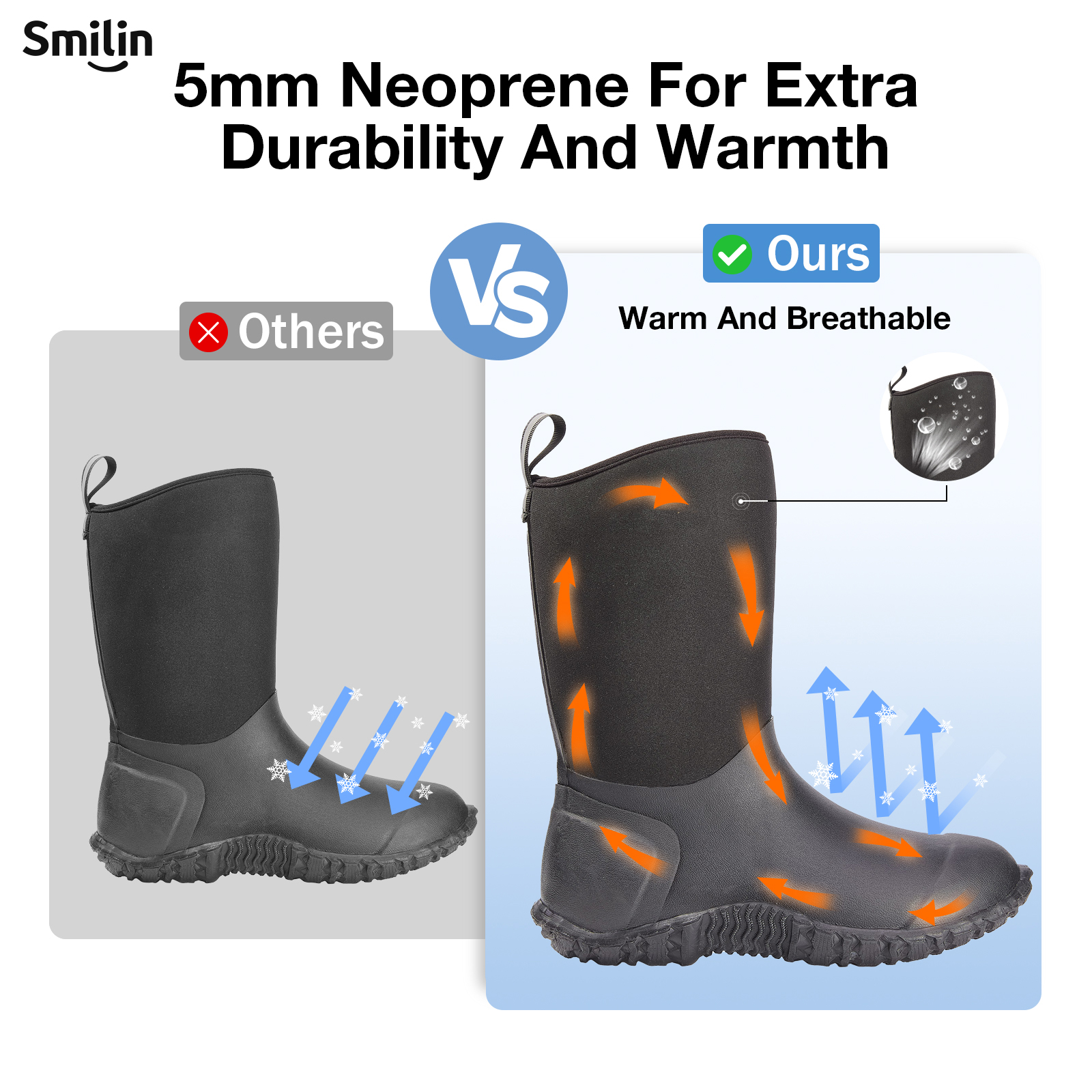 Smilin Women's Waterproof Garden Rain Boot photo 4