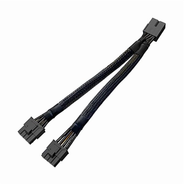 Chenchen 16AWG GPU VGA 8 Pin PCIE Splitter to Dual 8 Pin(6+2) Power Adapter Cable,Pci Express Graphics Card GPU 8Pin Extension Power Sleeved Cable 9inch 1 Pack