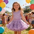 thumbnail image 2 of Byoo Toddler Girls' Star Print Tutu Dress Sleeveless Ruffled Tulle Graphic Party Dress Relaxed Fit Dressed for Kids, 2 of 7
