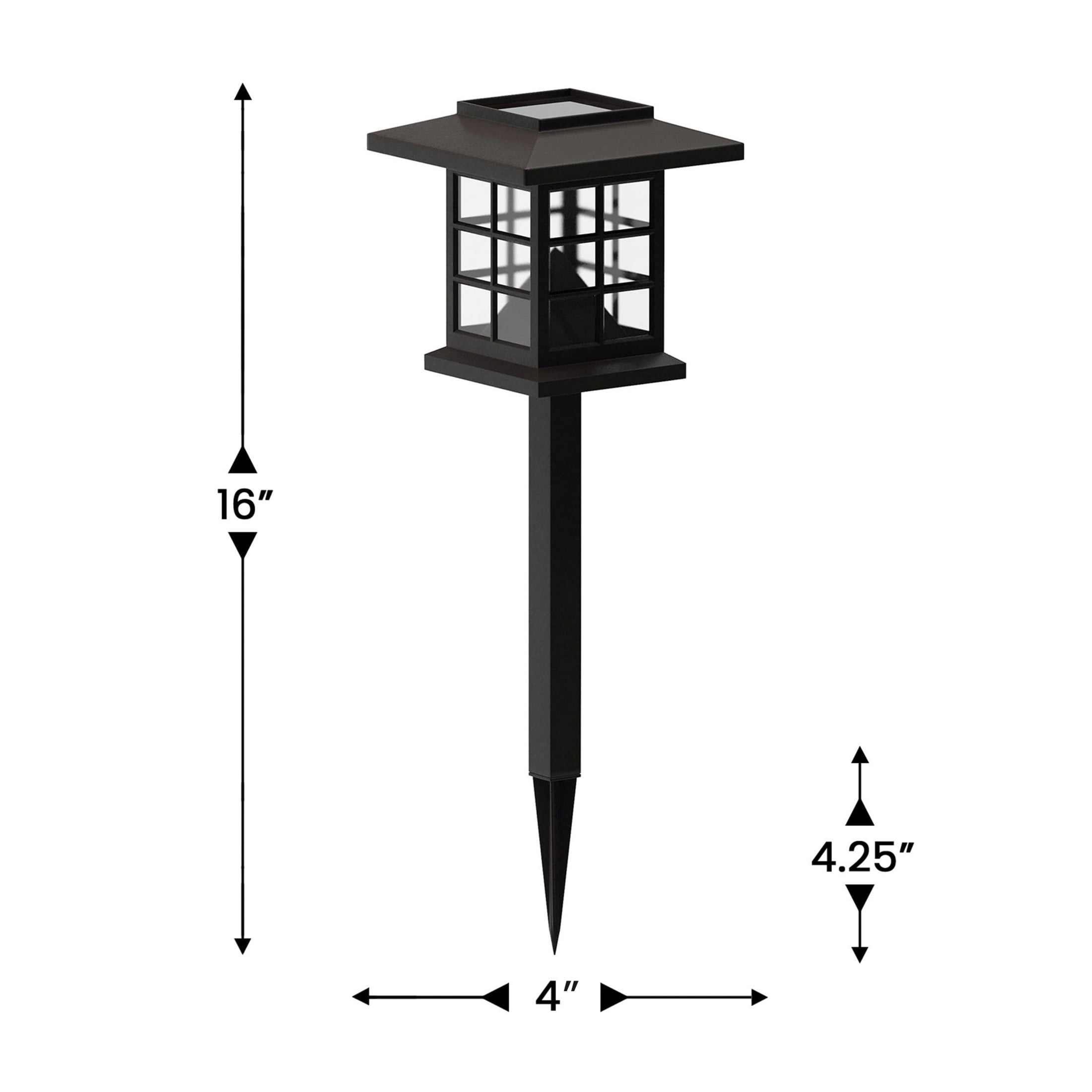 Emma + Oliver 8 Pack Brown Lantern Solar LED Outdoor Lights, Solar Powered Weatherproof Landscape Lighting for Pathway, Garden, Driveway & Yard