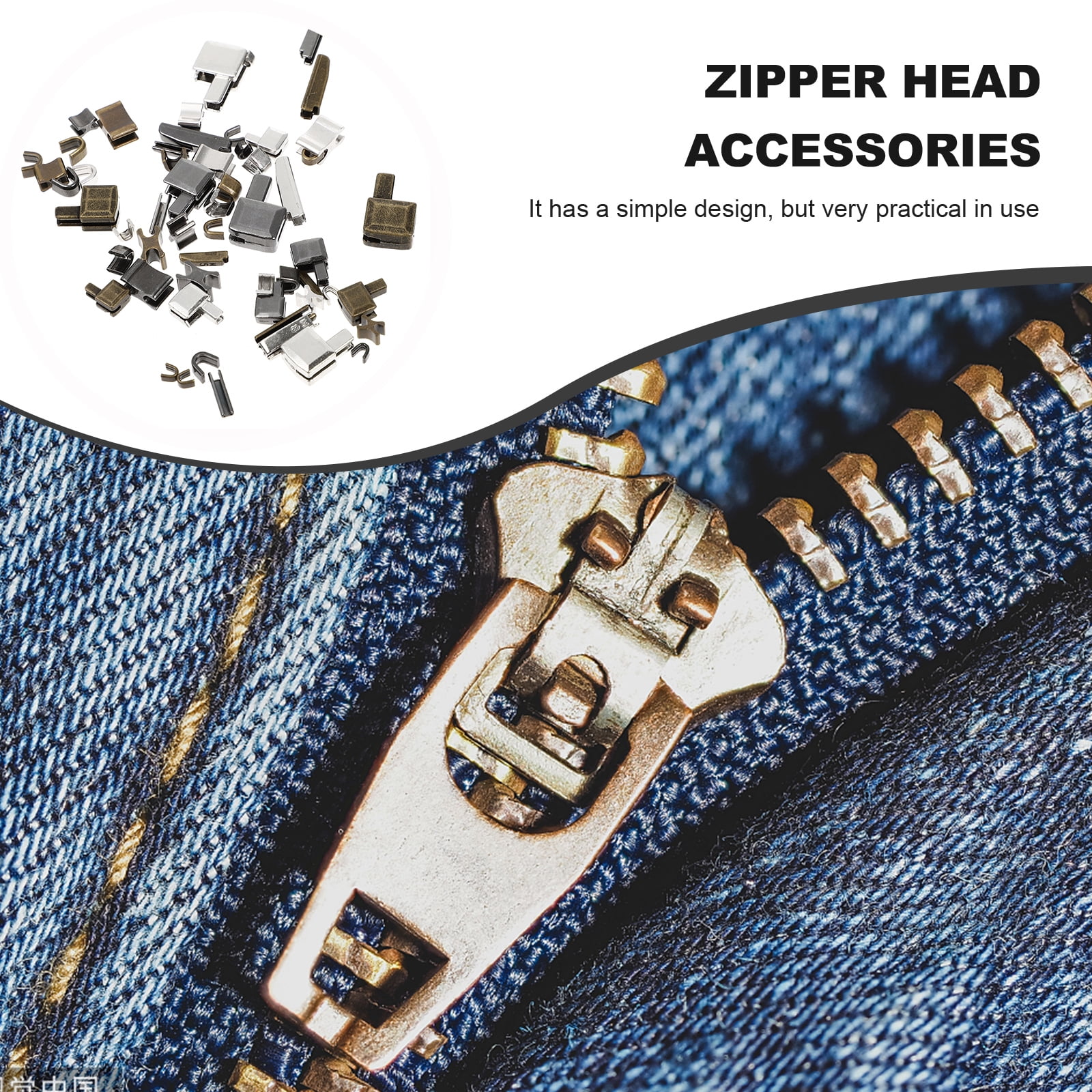 24 Set zipper slider retainer Metal Zipper Bottom Stop metal zipper tools