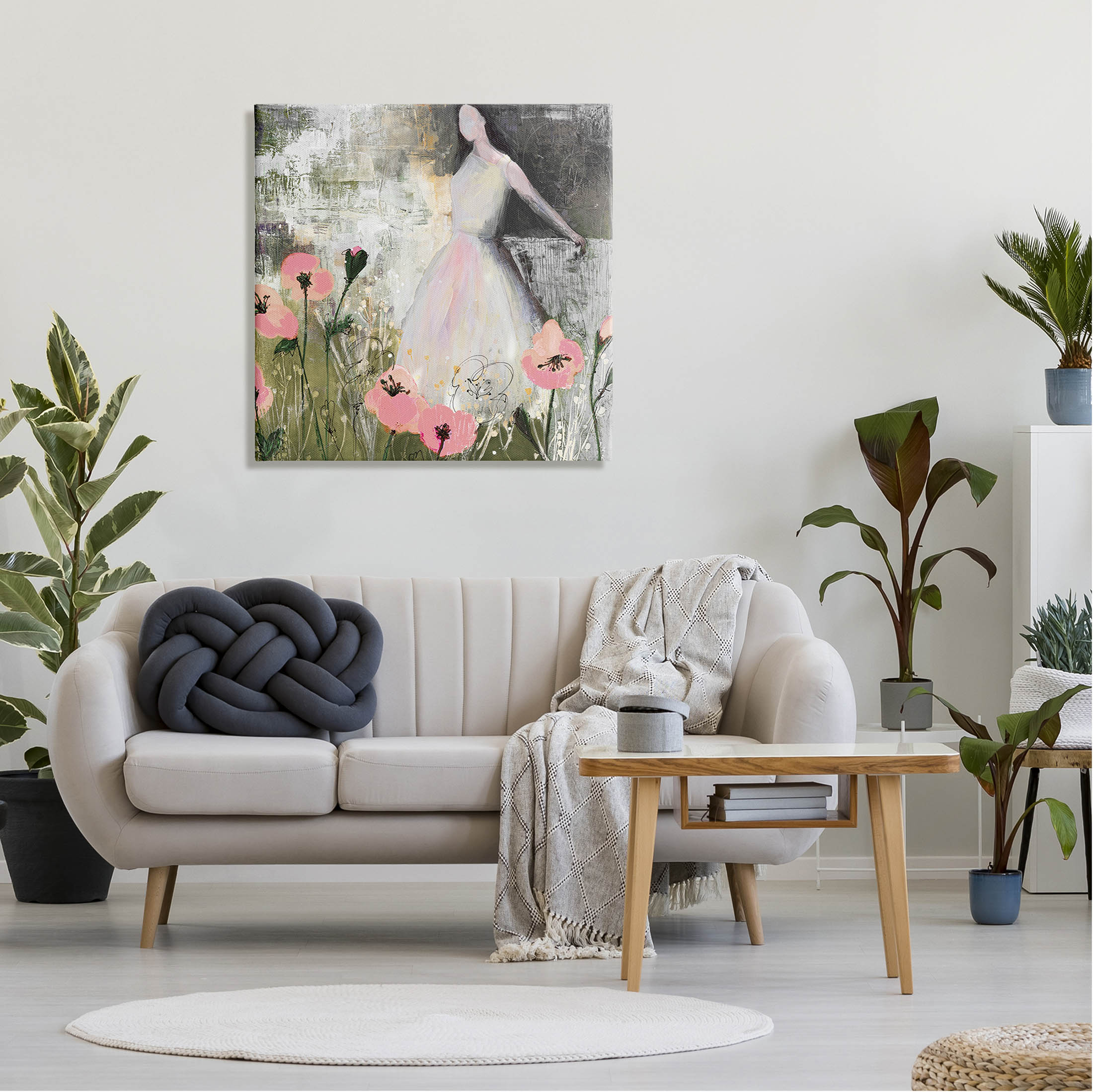 Stupell Industries Contemporary Meadow Woman Collage Painting Gallery Wrapped Canvas Print Wall Art, Design by Ruth Fromstein