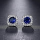 thumbnail image 5 of Pendiente de botón Yashi Circonita blanca lujo Estilo Clásico Color plata, 5 of 5