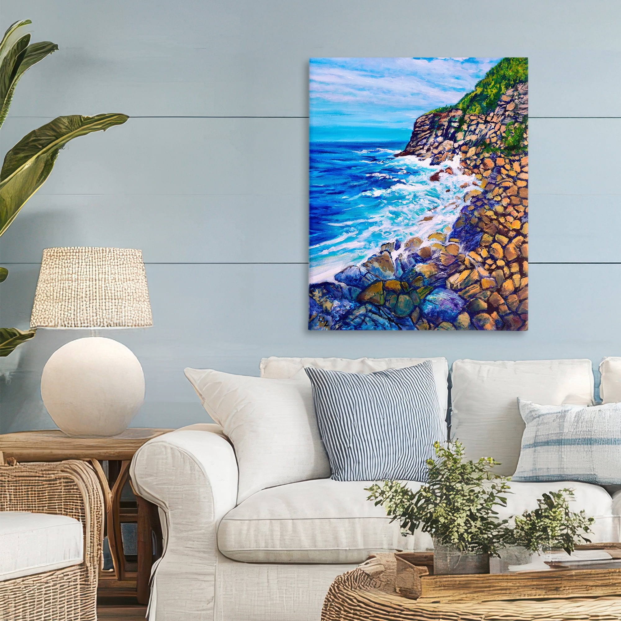 Stupell Industries Cliffside Ocean Spray Canvas Wall Art, design by Lee Ann Zirbes