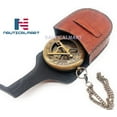 thumbnail image 3 of NauticalMart Sundial Compass, Antique Steampunk Brass Sundial Compass, Sundial Watch with Leather case Sundial, 3 of 3