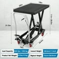 thumbnail image 2 of Hydraulic Lift Table Cart, 500 Lbs Capacity 28.5" Lifting Height Single Scissor Lift Table with Anti-Slip Pad & 4 Wheels for Material Handling & Transportation in Warehouse, Workshop, Black, 2 of 6