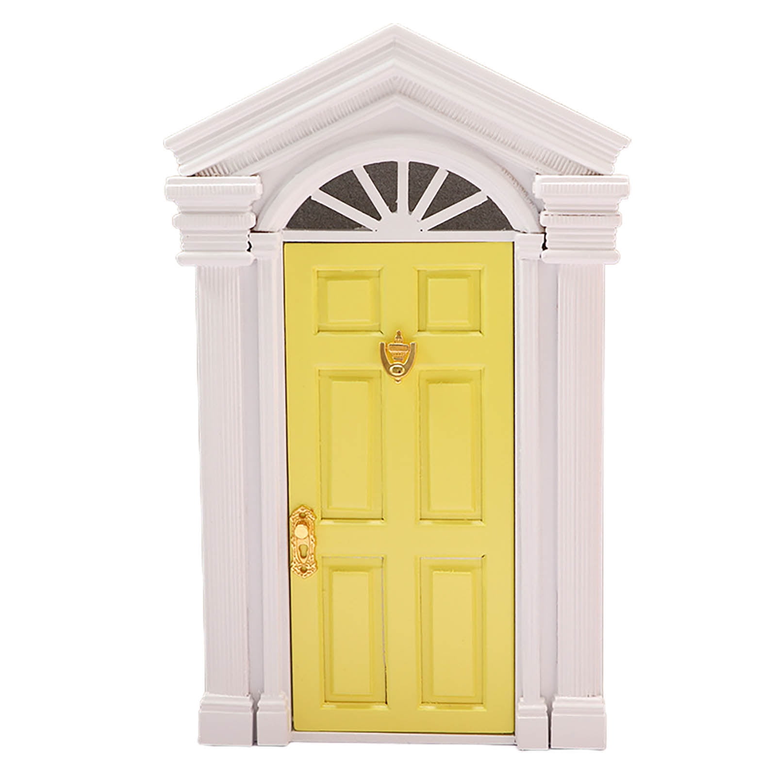 Skindy Cute Dollhouse Door Decorative 6 Grids Miniature Wooden Fairy