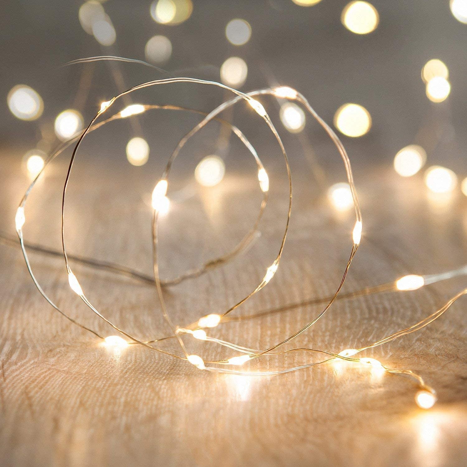 30 LEDs Battery Operated Mini LED Copper Wire String Fairy Lights 3M Warm White 