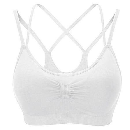 

cptfadh Ladies Yoga Women s Cross Back No Steel Ring Outdoor Indoor Running Yoga Bra Vest Top Blouse