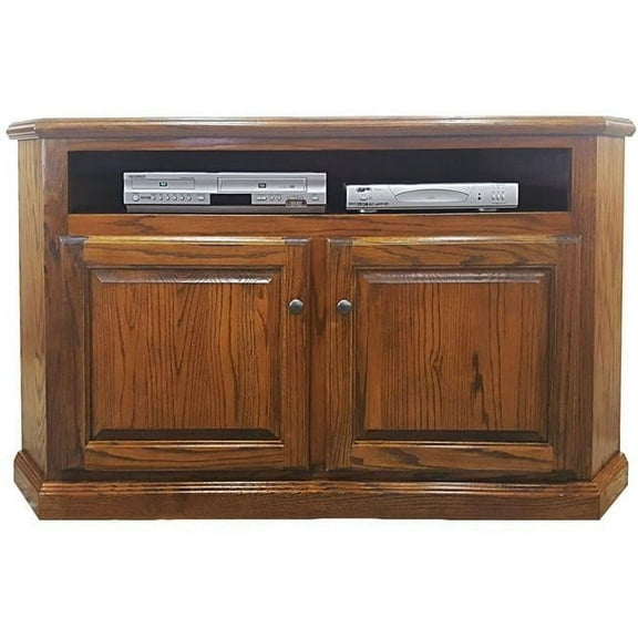 American Heartland 46744CBRP 57 in. Oak Corner TV Stand, Classic Bourbon