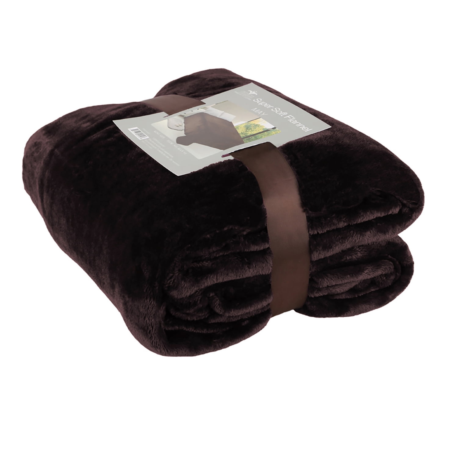 JML All-Season Lightweight Warm Fleece Bed Blanket, Brown, Queen