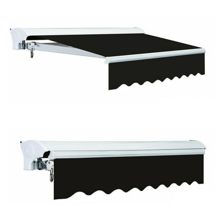 Advaning Luxury Series 10x8 ft. Manual Retractable Sunshade Awning - Black