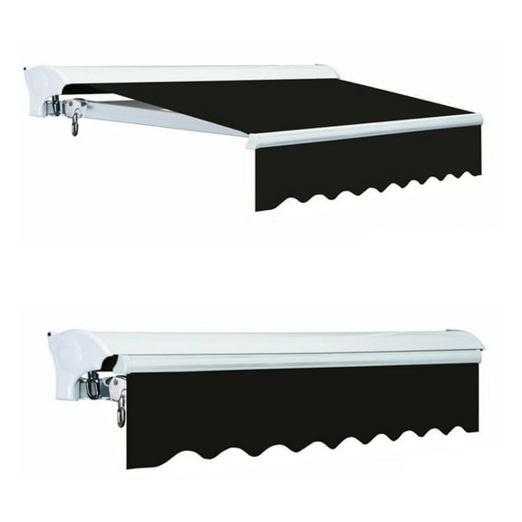 Advaning Luxury Series 10x8 ft. Manual Retractable Sunshade Awning - Black