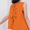 thumbnail image 4 of Chaleco de Verano con Lazo Frontal para Mujer, Sin Mangas, Elegante, para Trabajo de Negocios Naranja M, 4 of 6