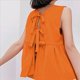thumbnail image 4 of Chaleco de Verano con Lazo Frontal para Mujer, Sin Mangas, Elegante, para Trabajo de Negocios Naranja XXXL, 4 of 6
