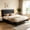Black, variant on BSHTI Full Size Velvet Platform Bed Frame with Adjustable Upholstered Headboard, Wood Slats, No Box Spring Needed for Bedroom(Black)