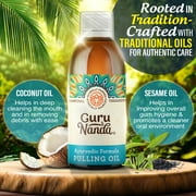 GuruNanda Oil Pulling Natural Mouthwash - Original Ayurvedic Blend for Healthy Teeth & Gums - 8.45 fl oz.
