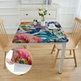 thumbnail image 2 of Acheng Flower Bird Butterfly Square Tablecloth with Elastic Edge 100% Polyester Fiber 40*40, 2 of 8