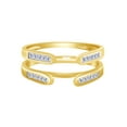 thumbnail image 1 of Princess White Cubic Zirconia Solitaire Enhancer Guard 10k Yellow Gold Ring Size - 9.5, 1 of 3