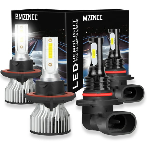 BMZONCC for Jeep Liberty 2008 2009 2010 2011 2012 2013 6000K COB LED Headlight High/Low   Fog Light 4 Bulbs